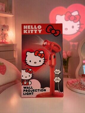 Hello Kitty Wall Projection Light Sanrio Kawaii Room Decor NWT